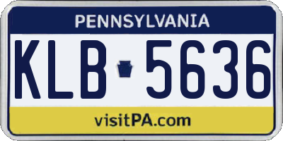 PA license plate KLB5636