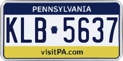 PA license plate KLB5637