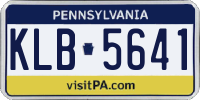 PA license plate KLB5641