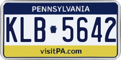 PA license plate KLB5642