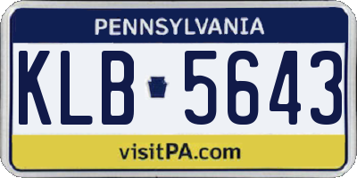 PA license plate KLB5643