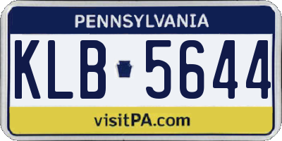 PA license plate KLB5644