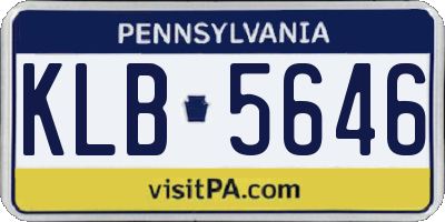 PA license plate KLB5646