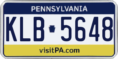 PA license plate KLB5648