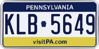 PA license plate KLB5649