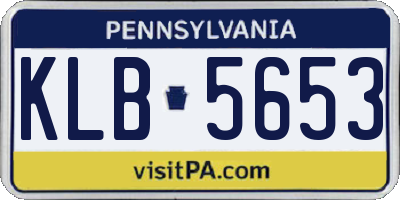 PA license plate KLB5653