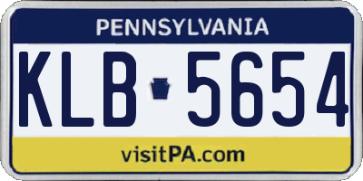 PA license plate KLB5654