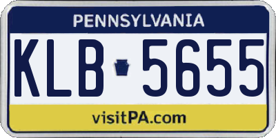PA license plate KLB5655