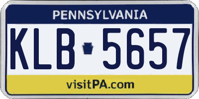 PA license plate KLB5657