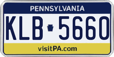 PA license plate KLB5660
