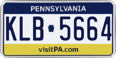 PA license plate KLB5664