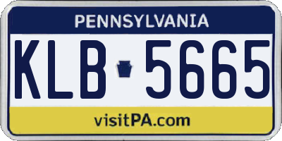 PA license plate KLB5665
