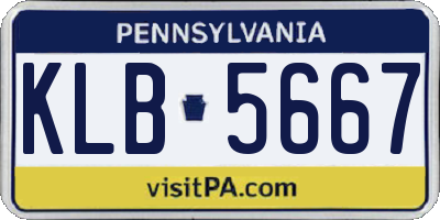 PA license plate KLB5667