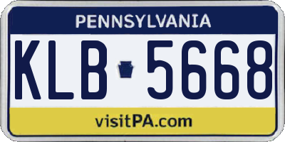 PA license plate KLB5668