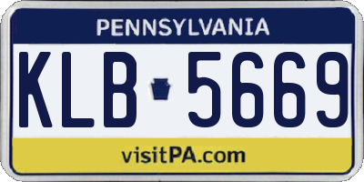 PA license plate KLB5669