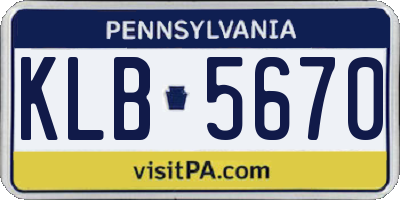 PA license plate KLB5670