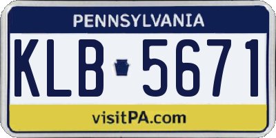 PA license plate KLB5671