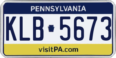 PA license plate KLB5673