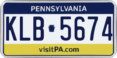PA license plate KLB5674