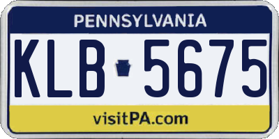 PA license plate KLB5675