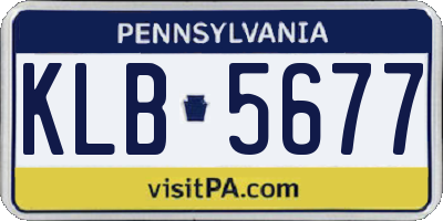 PA license plate KLB5677