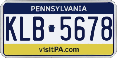 PA license plate KLB5678