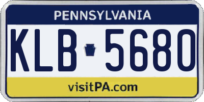 PA license plate KLB5680
