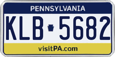 PA license plate KLB5682