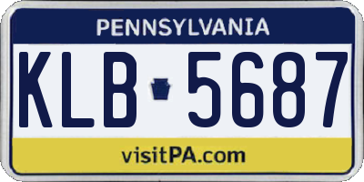 PA license plate KLB5687