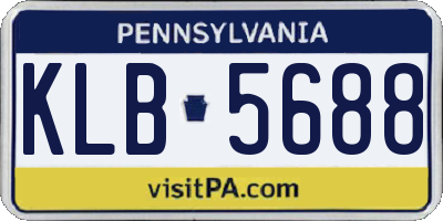 PA license plate KLB5688