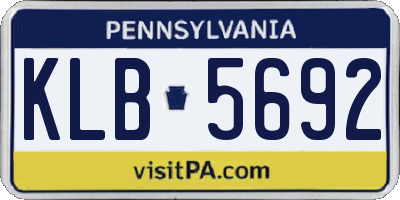 PA license plate KLB5692