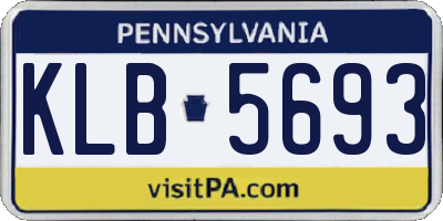 PA license plate KLB5693