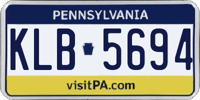 PA license plate KLB5694