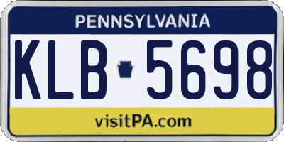 PA license plate KLB5698
