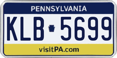 PA license plate KLB5699