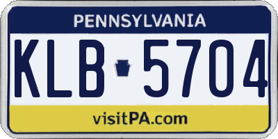 PA license plate KLB5704