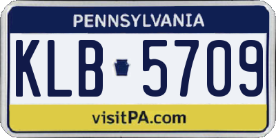 PA license plate KLB5709