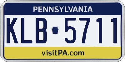 PA license plate KLB5711