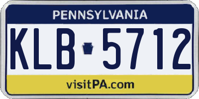 PA license plate KLB5712