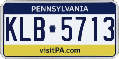 PA license plate KLB5713
