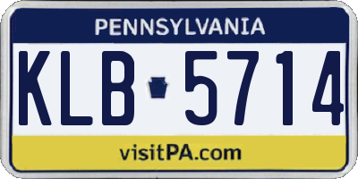 PA license plate KLB5714