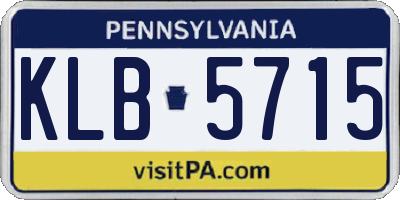 PA license plate KLB5715