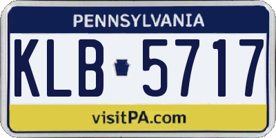 PA license plate KLB5717