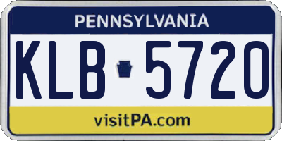 PA license plate KLB5720