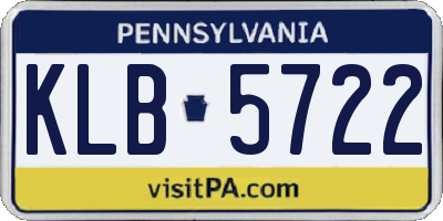 PA license plate KLB5722