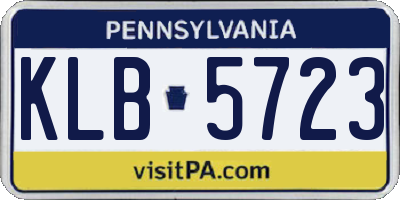 PA license plate KLB5723