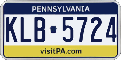 PA license plate KLB5724