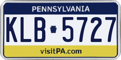 PA license plate KLB5727