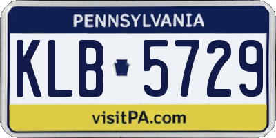 PA license plate KLB5729