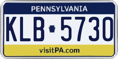 PA license plate KLB5730